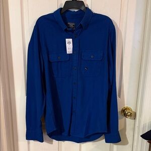 Abercrombie & Fitch Men's Blue Button-Down Shirt